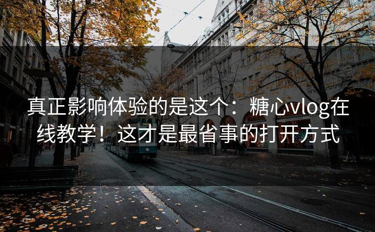 真正影响体验的是这个：糖心vlog在线教学！这才是最省事的打开方式