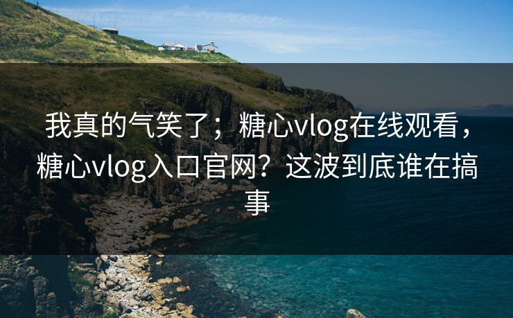 我真的气笑了；糖心vlog在线观看，糖心vlog入口官网？这波到底谁在搞事